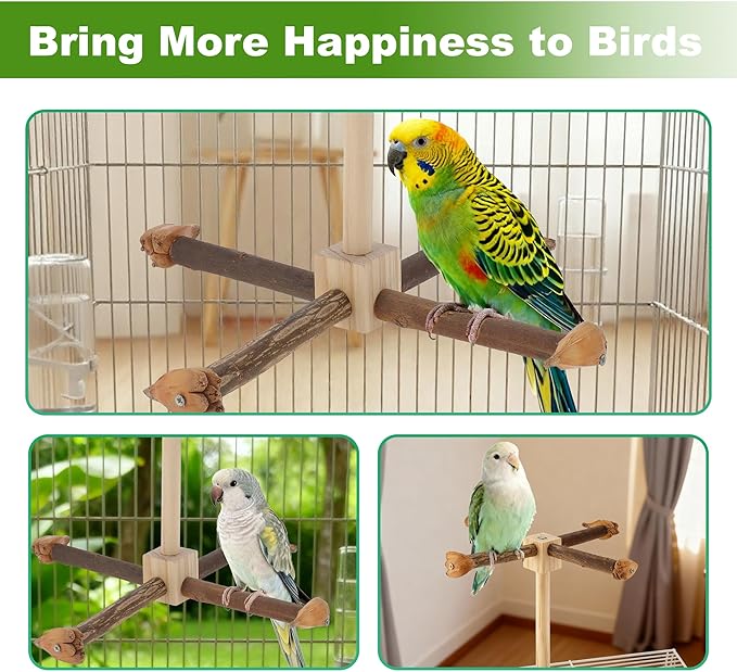 Rotating Bird Perches, Natural Wooden Perch - Image 6