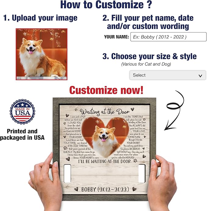 Personalized Pet Memorial Gifts Dog Memory Gifts Cat Memorial Frame Dog Died - Image 2