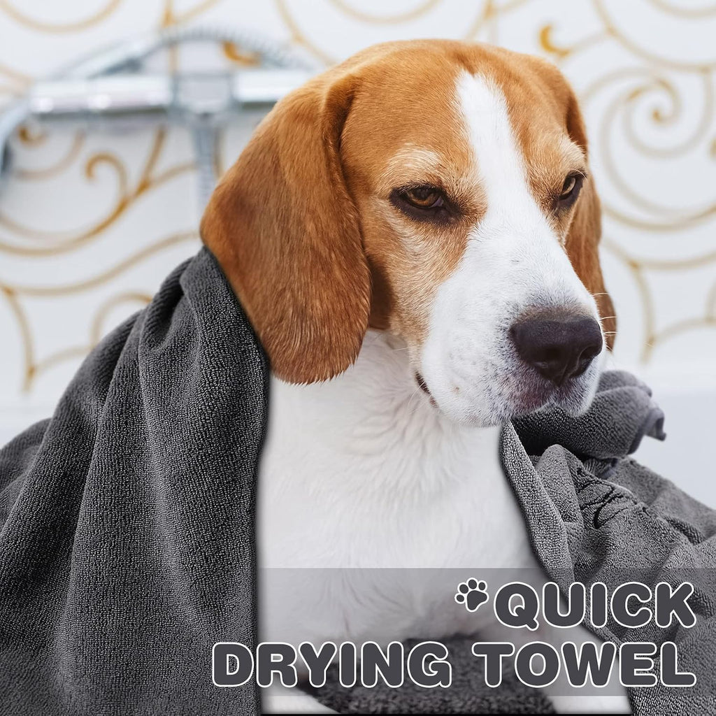 4 Pcs Dog Towels for Drying, 16 x 32 Inch, Gray
