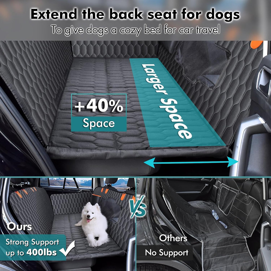 Chumajor L Back Seat Extender for Dogs,Hard Bottom,Waterproof,400 lb,Black