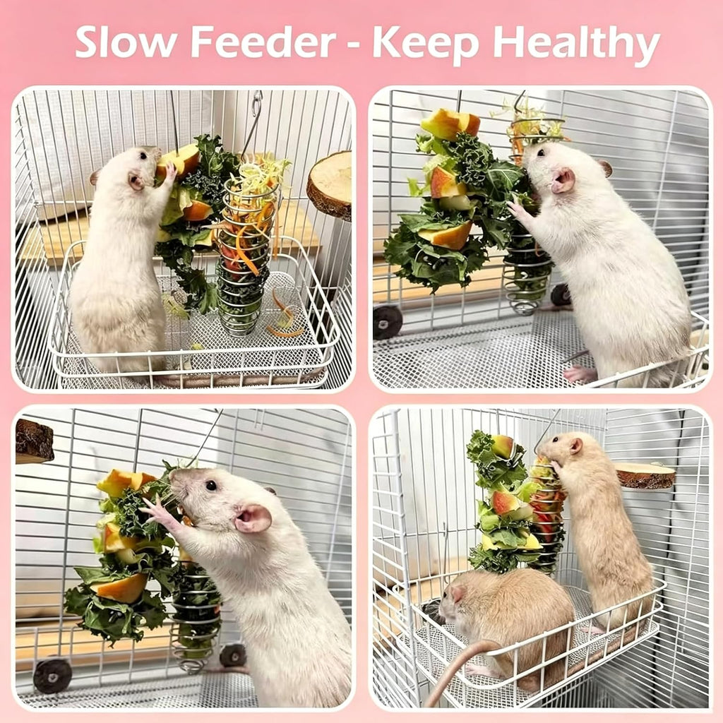 6Pcs Ice-Silk Cooling Honey Badger Hamster Hammock Drinking Puzzle Toy Set