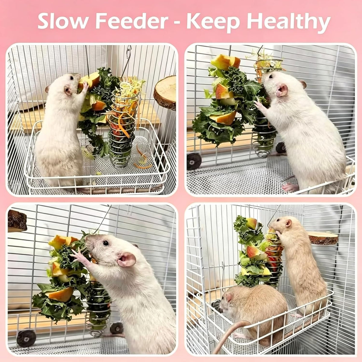 6Pcs Ice-Silk Cooling Honey Badger Hamster Hammock Drinking Puzzle Toy Set