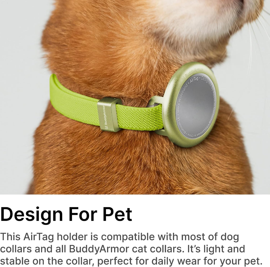Pet Holder for Airtag Collar - Secure Fit for Airtag Case for Cat Dog Collars, No Dangling, Lightweight Anodized Aluminium for Airtag Holder for 0.4/0.6 inch Collar (Linen, S)