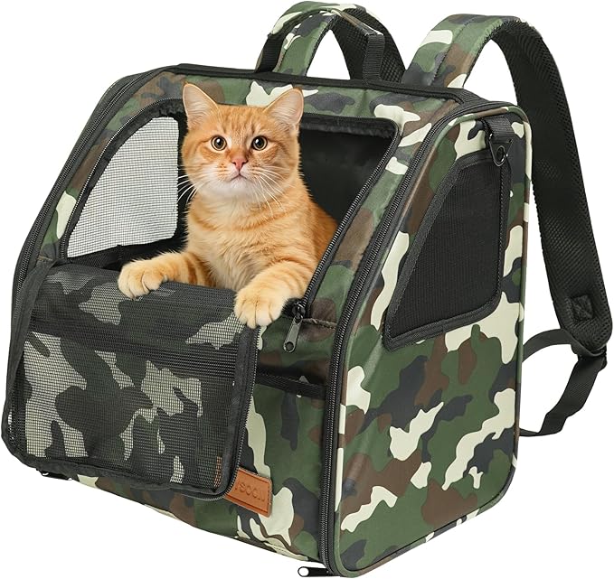 PETUX Cat Backpack Carrier for Small Cat ＆ Dog up to 12 lb by PETUX