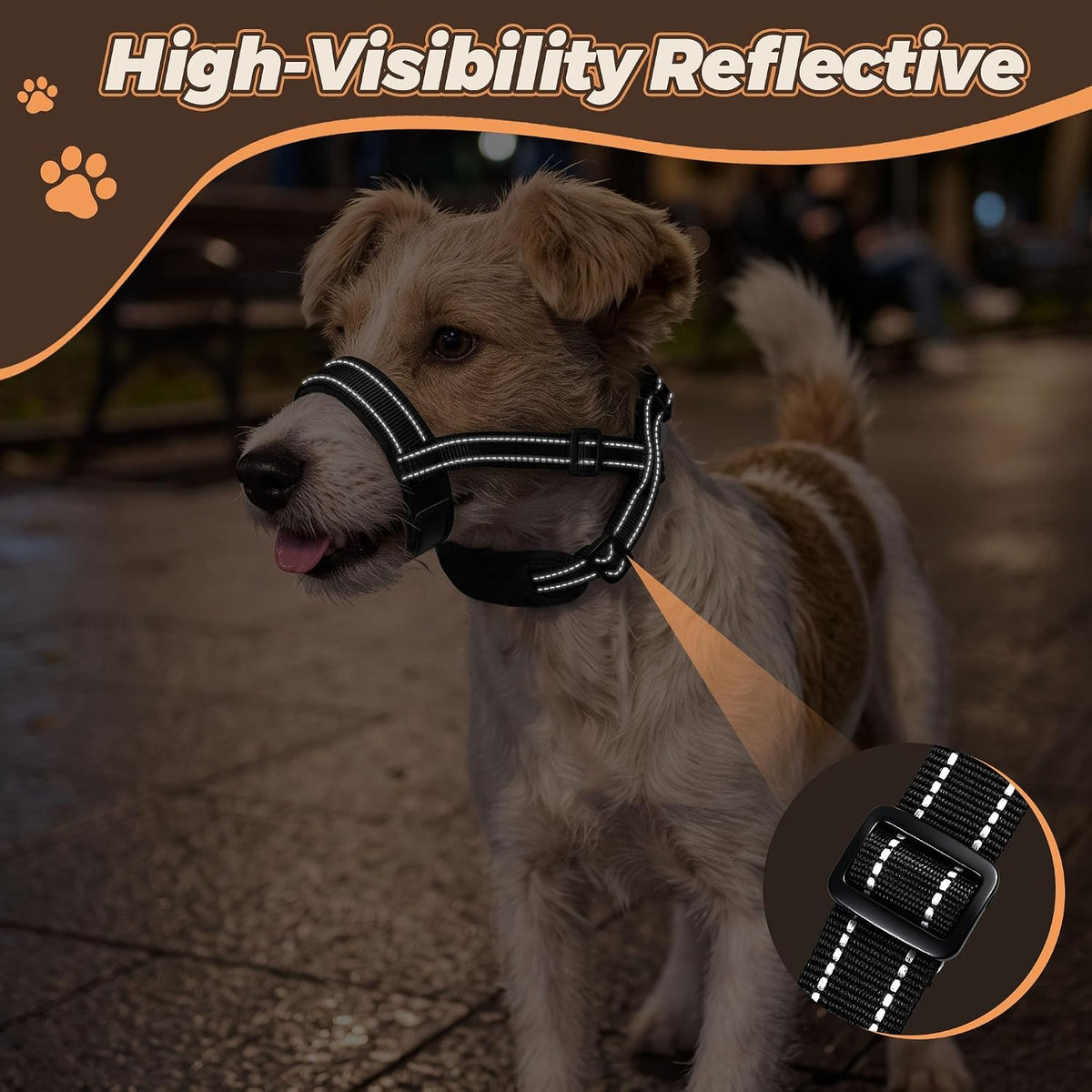 Dog Muzzle, Soft Breathable Mesh, Adjustable for Walk Medium