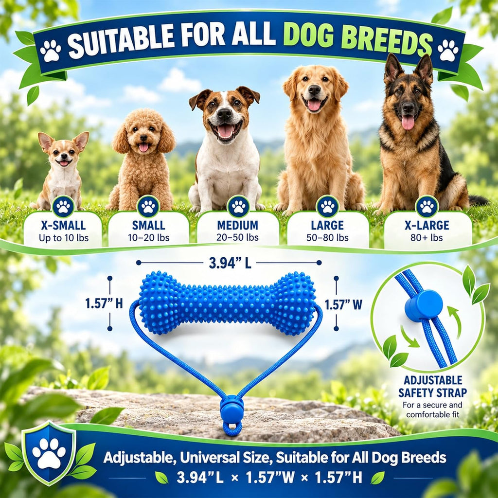 Dual-Action Canine Dental Prop, Dog Dental Chew Toy for Easier Teeth Brushing, Premium Pet Oral Care Accessory，Brushing Toothbrush Tools Care Chew Toys（1PCS）