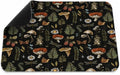Diatomite Pet Feeding Mat, Absorbent PU Leather Dog Cat Bowl Mat for Smart Fountains Messy Drinkers, Non-Slip Multi-Layer Floor Protector,20x12in(Mushroom Forest Pattern)