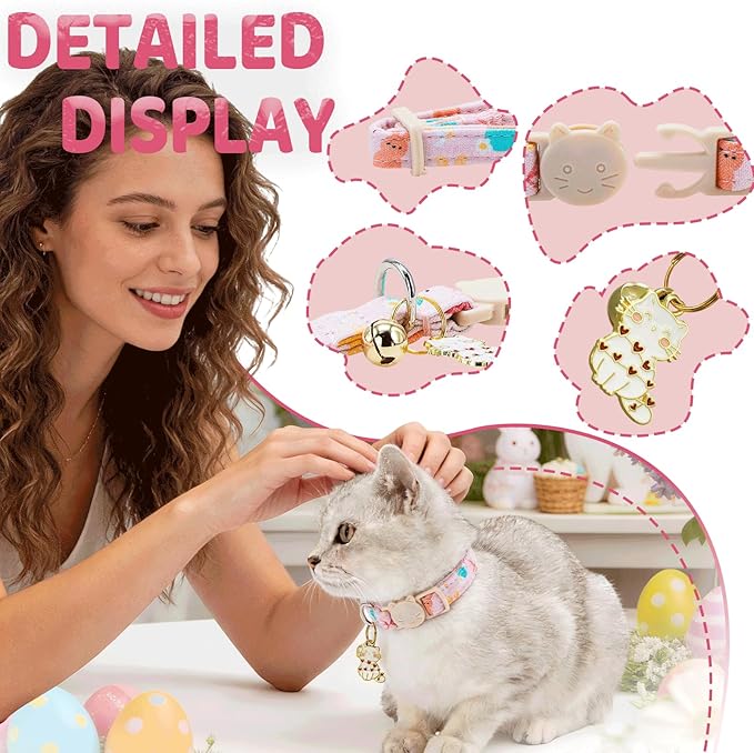 Elegant little tail 2 Pack Cat Collar- Easter Cat Collars Breakaway - Image 4