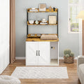 55" H Large Cat Litter Box Enclosure Cabinet with Storage Shelves