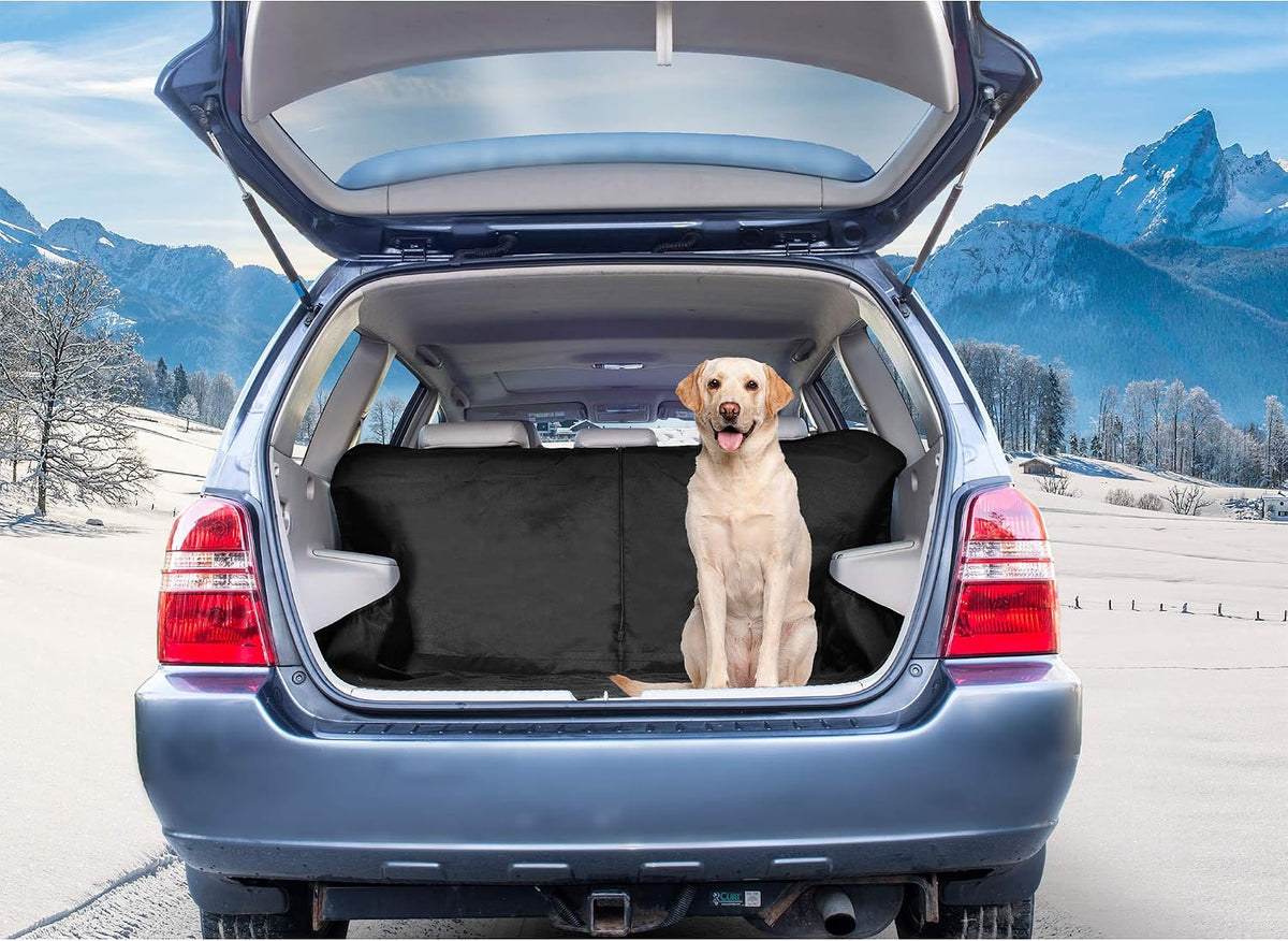 Furhaven Universal Water-Resistant Polycanvas Hammock-Style Backseat & Cargo Area Protector - Black, One Size