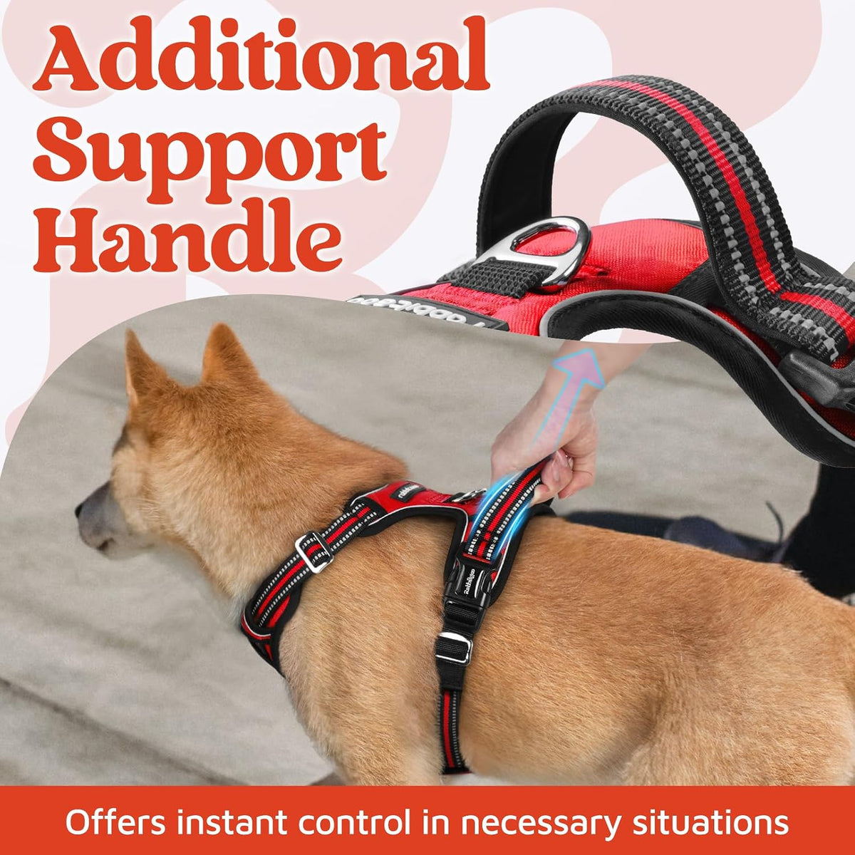 rabbitgoo Dog Harness for Large, No Pull 3 Buckles Easy On & Off