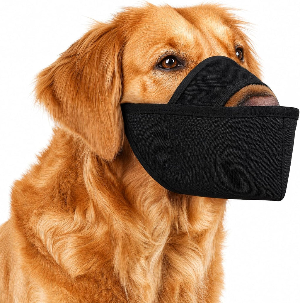 BARKLESS Soft Muzzle for Dogs, Front Opening Anti Licking Biting Muzzle