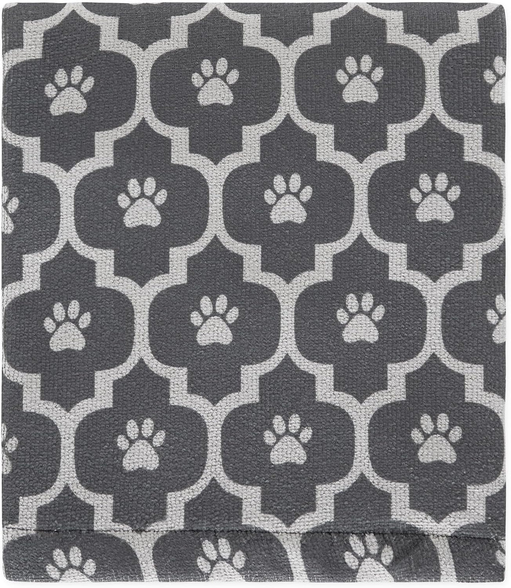 Bone Dry X-Large Microfiber Pet Towel, 44x27.5" Moroccan Print, Grey