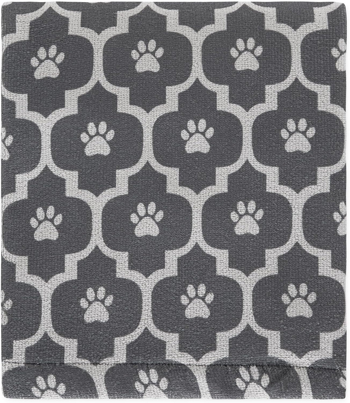 Bone Dry X-Large Microfiber Pet Towel, 44x27.5" Moroccan Print, Grey