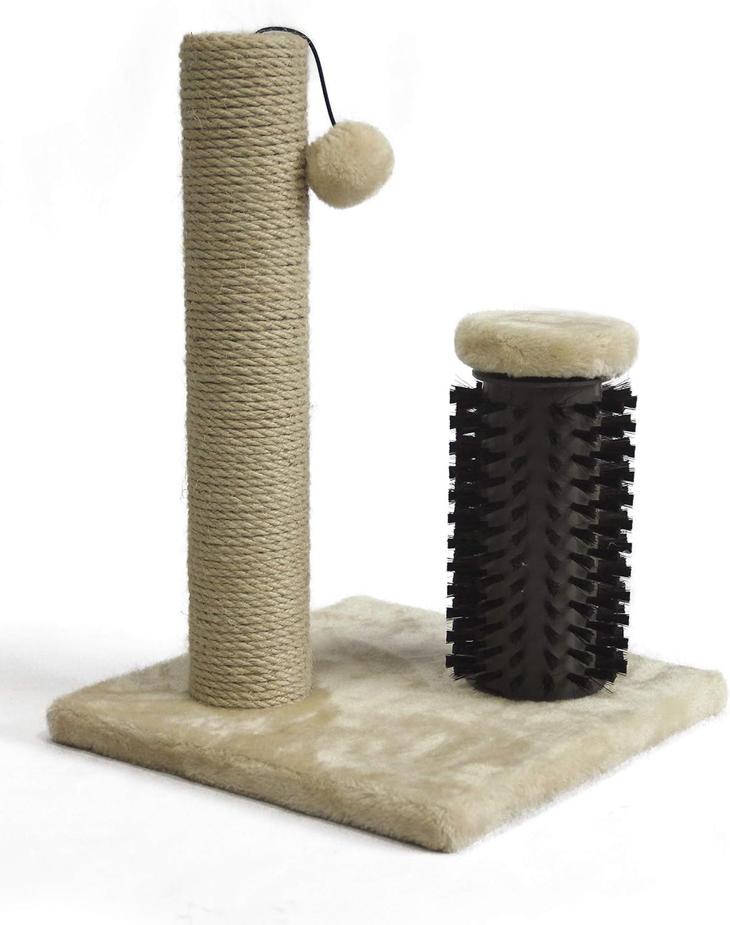 Amazon Basics Cat Scratching Post for Indoor Cats & Kittens, Medium (31.5"H), Cat Furniture with Dangling Ball Toy, Grey
