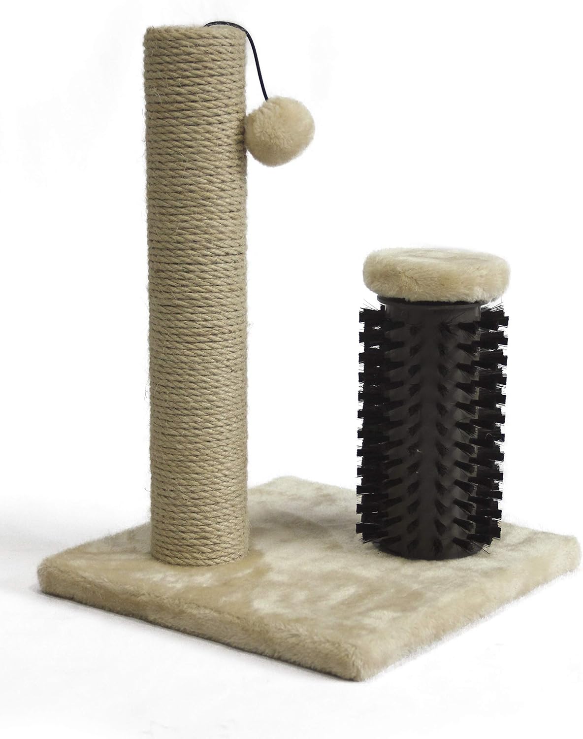 Amazon Basics Cat Scratching Post for Indoor Cats & Kittens, Medium (31.5"H), Cat Furniture with Dangling Ball Toy, Grey