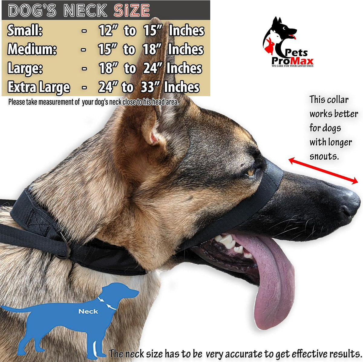 PetsProMax Dog Headcollar for Pulling & Reactive Dogs – No-Pull Training Collar with Behind-Head Leash Hook for Peaceful Walks, Instantly Stops Pulling Without Choking or Pinching (Red, L)
