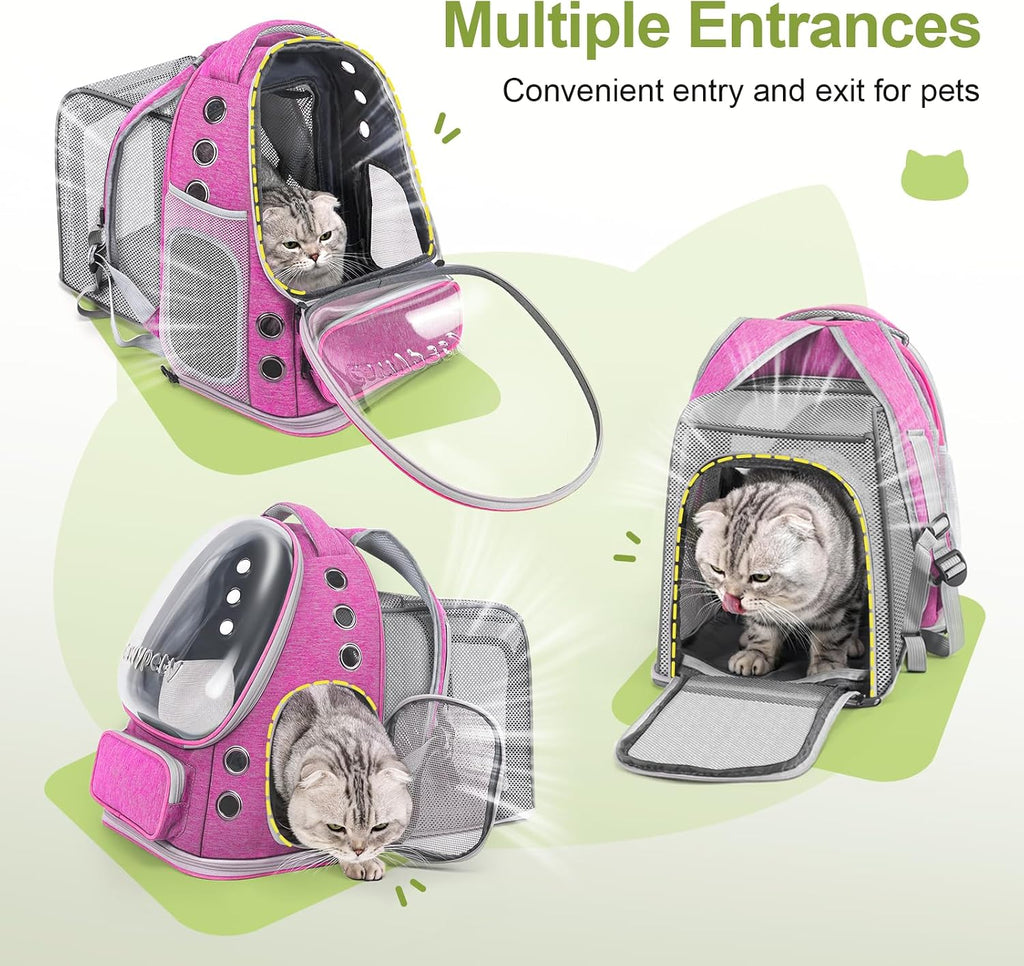 Cawypety Expandable Cat Backpack Large Space Cat Bubble Backpack Carrier
