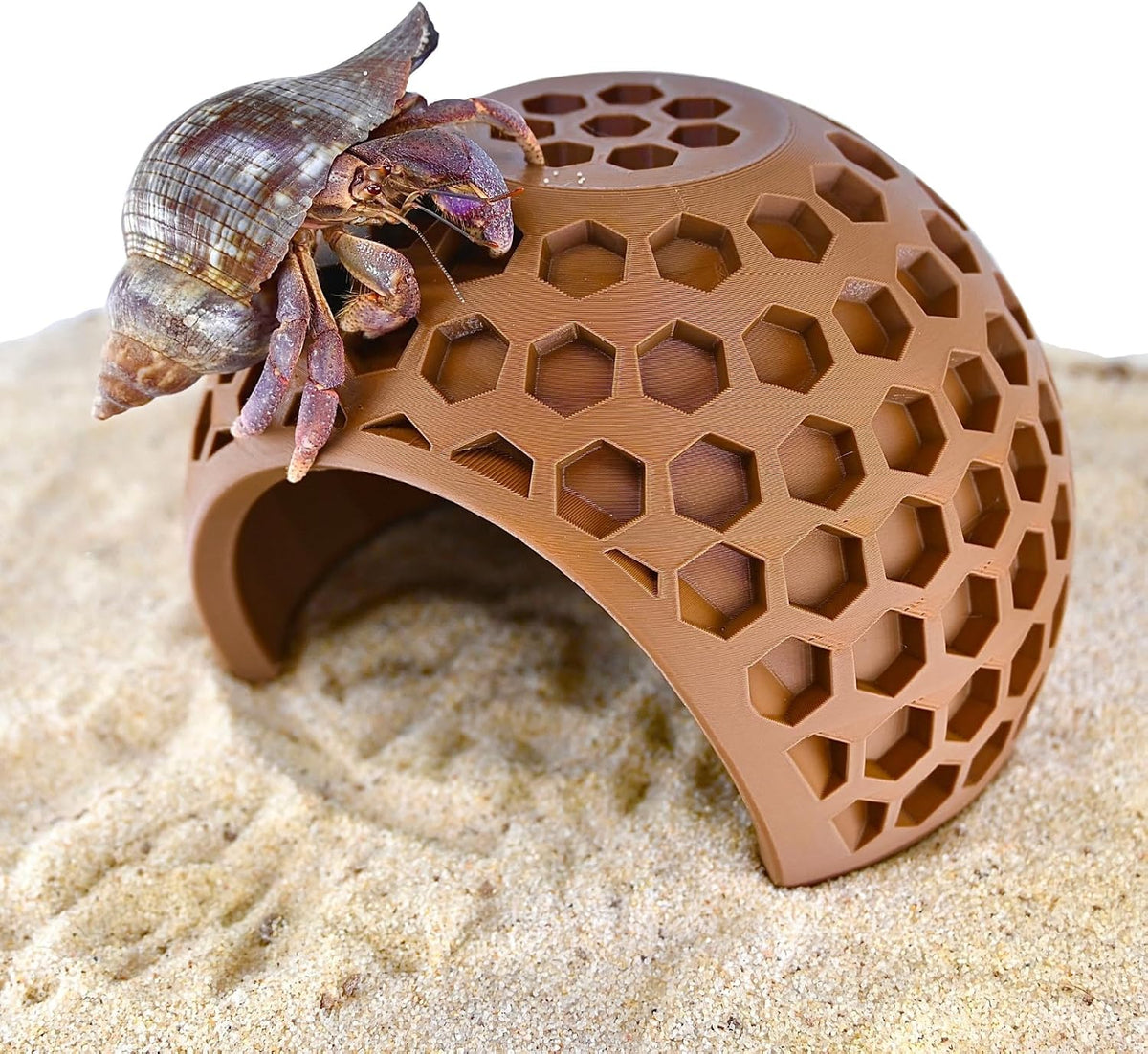 Hermit Crab Climbing Coconut Hideout Hut | Hermit Crab Climb Tank Decor Cave | Hideaway Habitat Hide Enrichment Decoration Accessories Supplies Toys Ornaments Climbing Toys