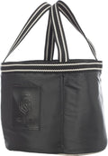 Equinavia Darby Mini Grooming Tote Bag for Horses, Dogs, Cats | Riding Supplies Organizer with 8" x 8" x 8.5" Interior - Black/Silver - One Size