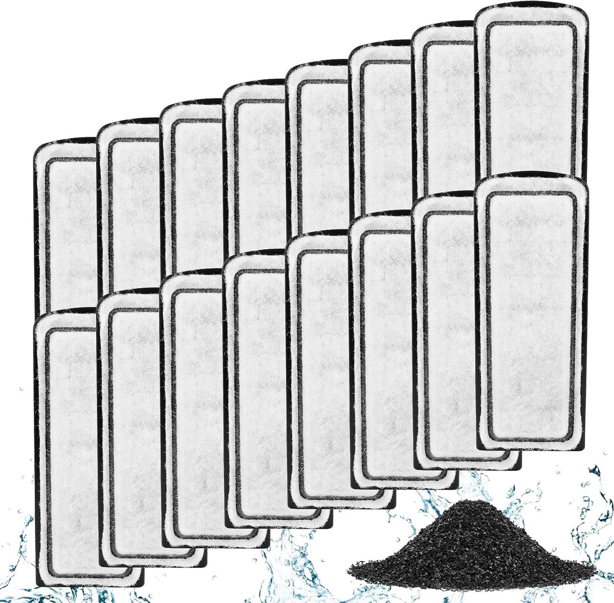 AQQA 16 Packs Aquarium Filter Cartridges with Activated Carbon