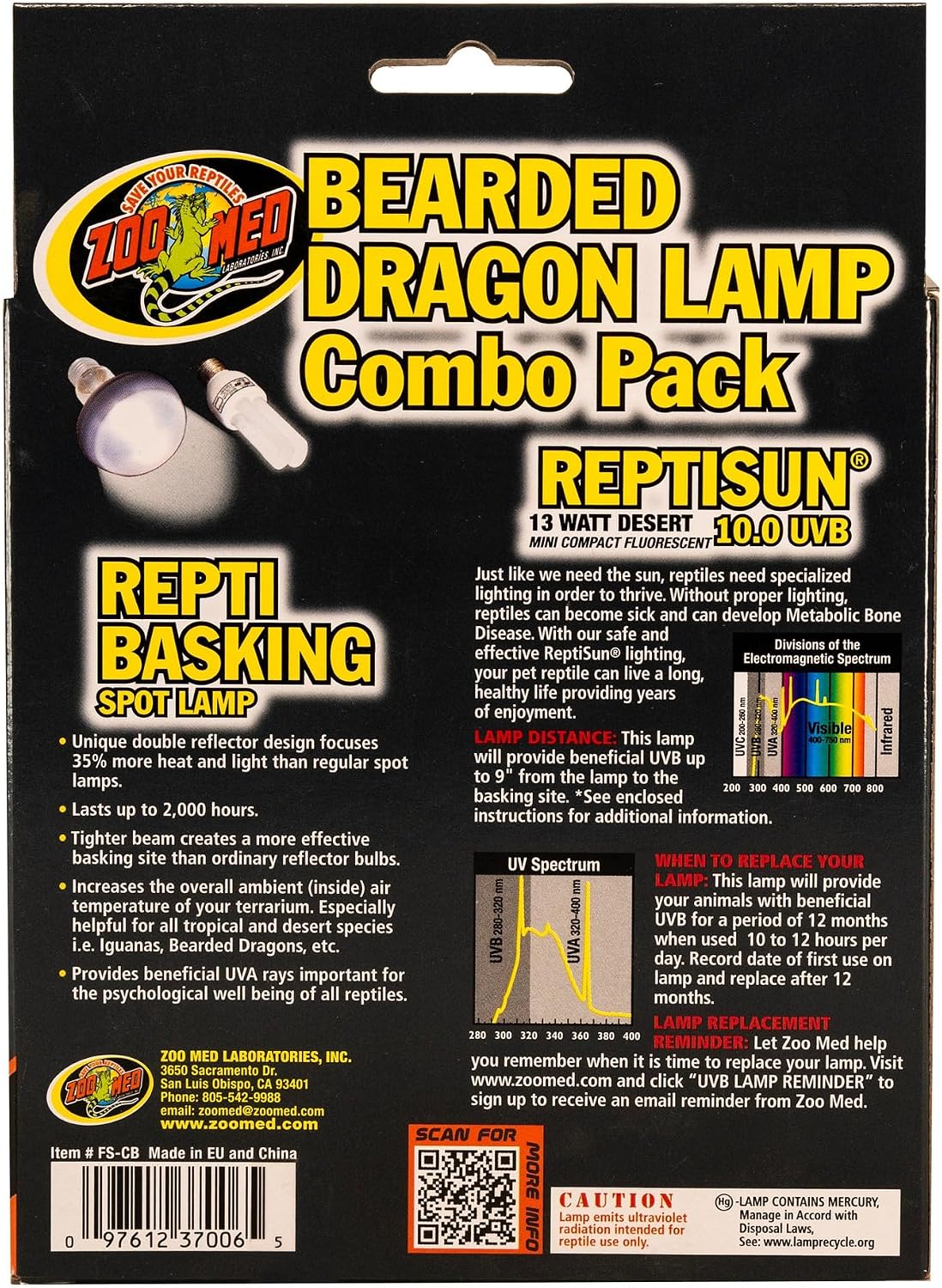 Zoo Med Bearded Dragon Lamp Combo Pack Pack of 2 Bulbs