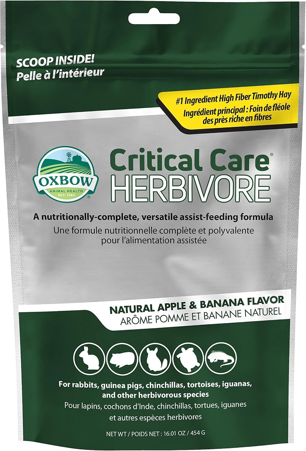 Oxbow Critical Care Herbivore, Rabbit & Guinea Pig, Apple Banana, 141 g