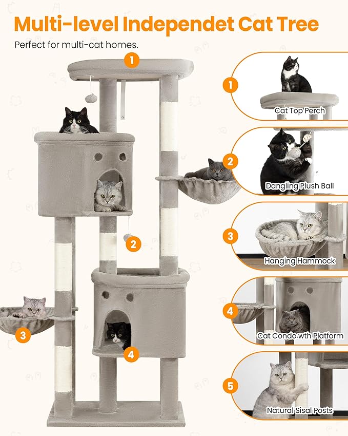 Extra Large Cat Tree, 84 Inch XXL Giant Cat Tower - Image 6