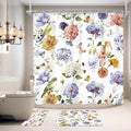4 PCS Purple Floral Birds Bathroom Set by Ufeela