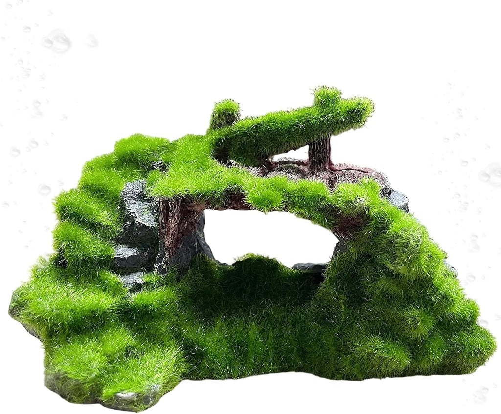Saim Aquarium Cave Decor, Mossy Rock Hideout