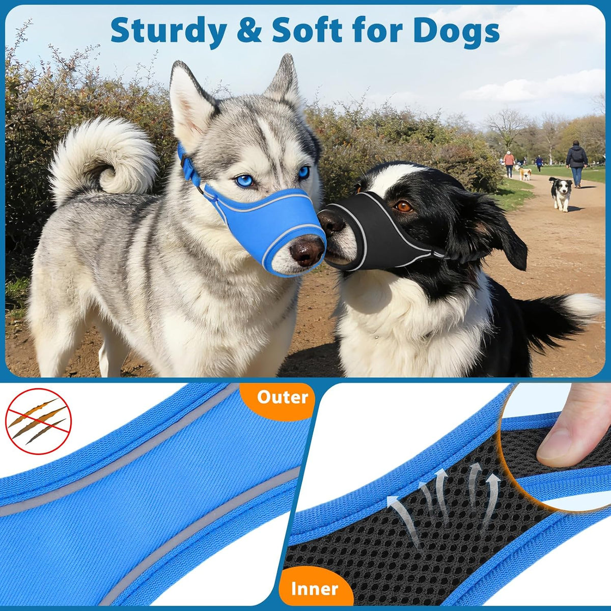 LUCKYPAW Soft Dog Muzzle for Large Sized Dogs to Prevent Biting Chewing