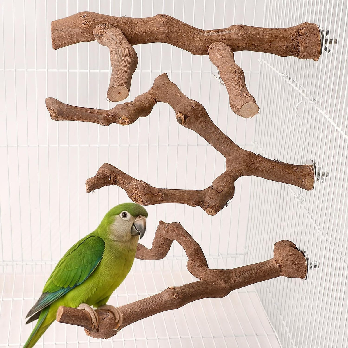 3PCS Natural Grapevine Bird Perch Set for Cage, Parakeet Cage Accessories