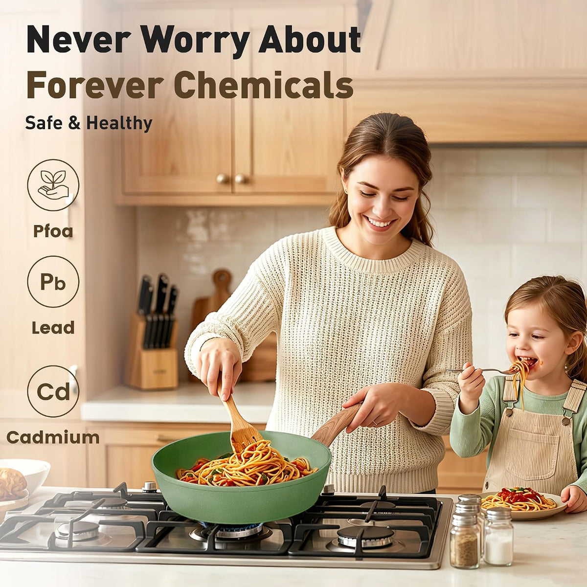 17 Piece Pots and Pans Set Non Stick, Induction Cookware Sets