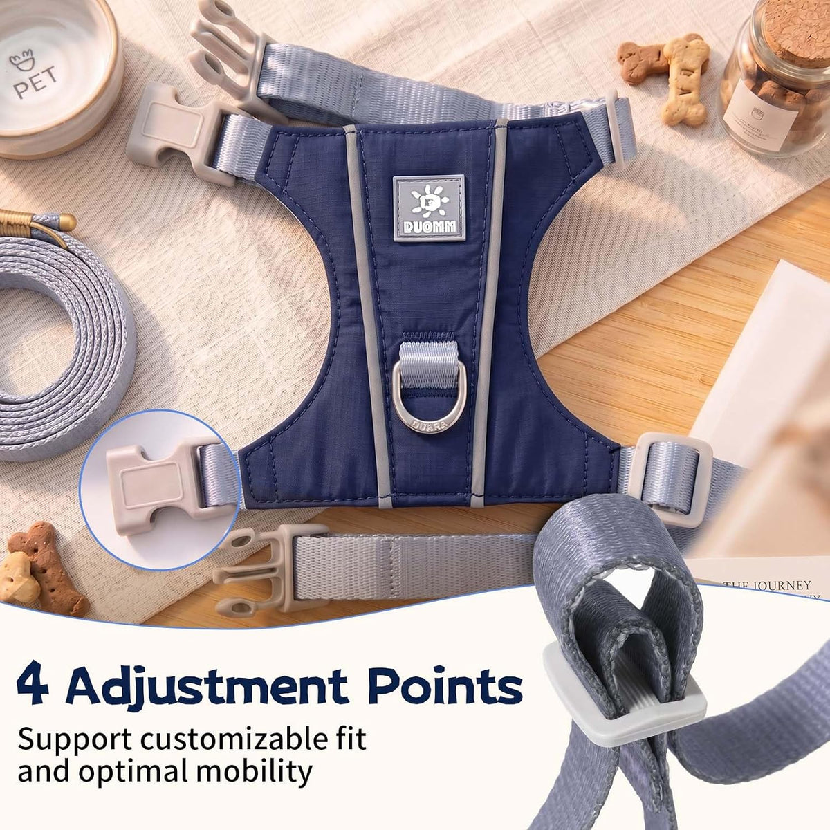 Cat Harness and Leash Set, Escape Proof Soft Kitten Vest with Reflective Strips, Tear-Resistant Taffeta Adjustable Harness for Small Cats Outdoor Walking