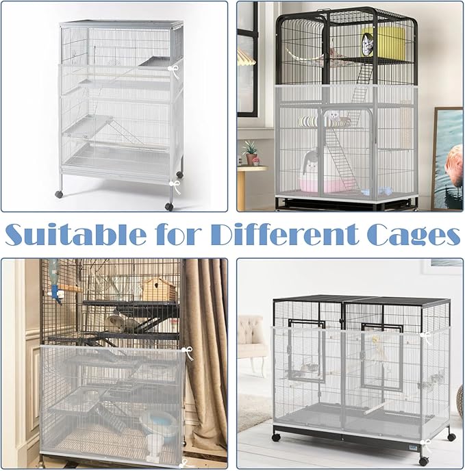 Large Bird Cage Seed Catcher, 31 x 118 inches Adjustable Large Bird Cage Cover - Image 5
