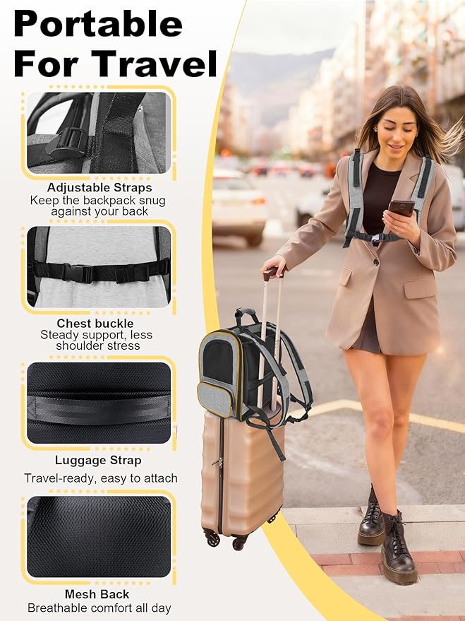Expandable Cat Carriers for Cats and Small Dogs, Travel Bag - Image 5