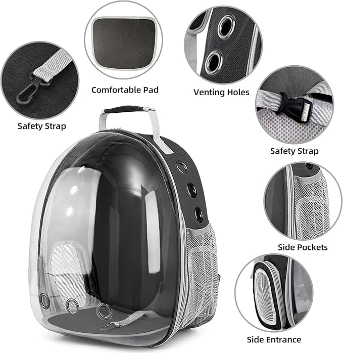 Pet Backpack Carrier, Bubble Backpack Cat Carrier, Pets and Small Dogs - Image 4