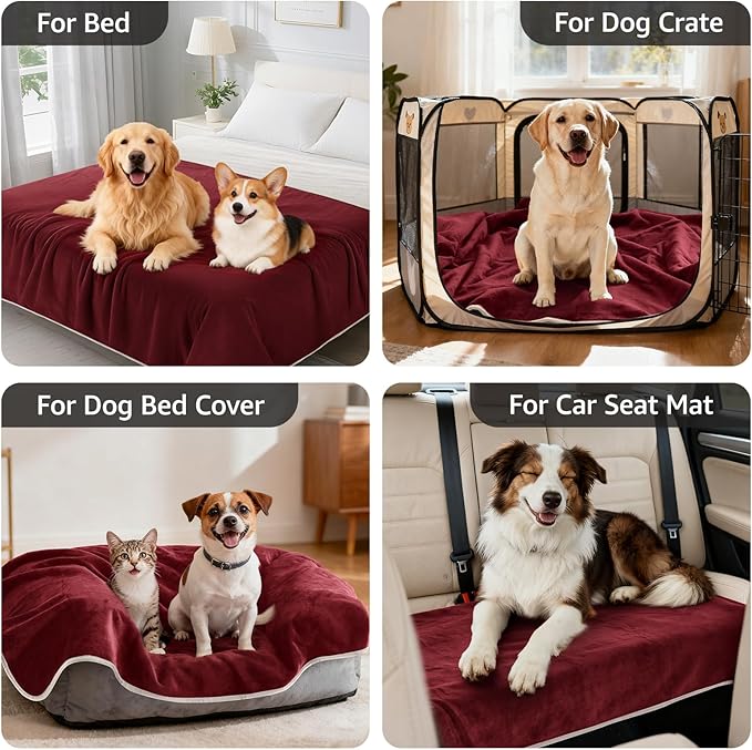 LOOBANI Waterproof Dog Blanket for Couch: Reversible Flannel Bed Blanket for - Image 5