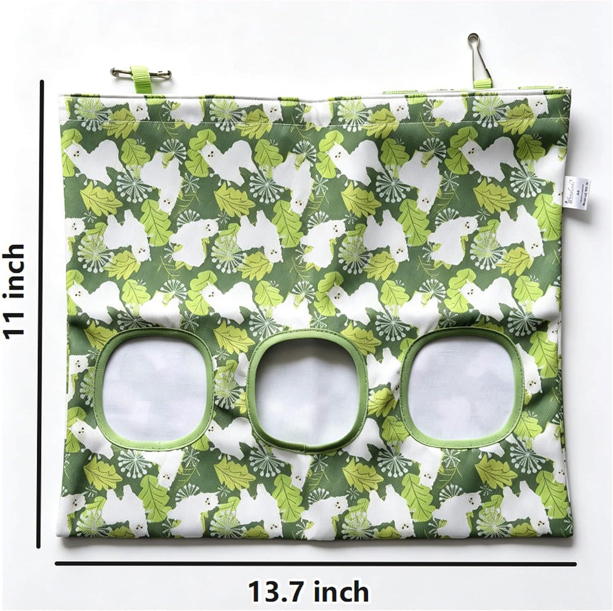 4 Pcs Guinea Pig Starter Kit Essentials for Hamster Accessories Including Hideout Tent with a Dual-Purpose Function, a Feed Bag, a Hammock, and Decorative pennants for Rabbit, No Metal Fences, Green