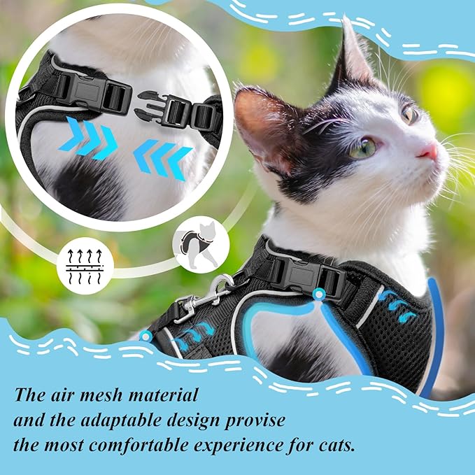 Cat Harness and Leash for Walking, Cat Car Harness, Escape Proof Soft - Image 2