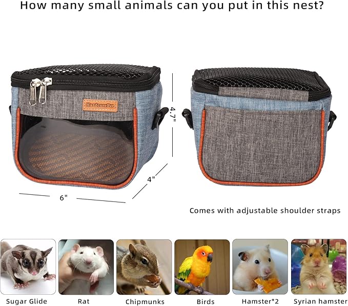 Sugar Glider Carrier Bag, Transparent Breathable Travel Bag - Image 3