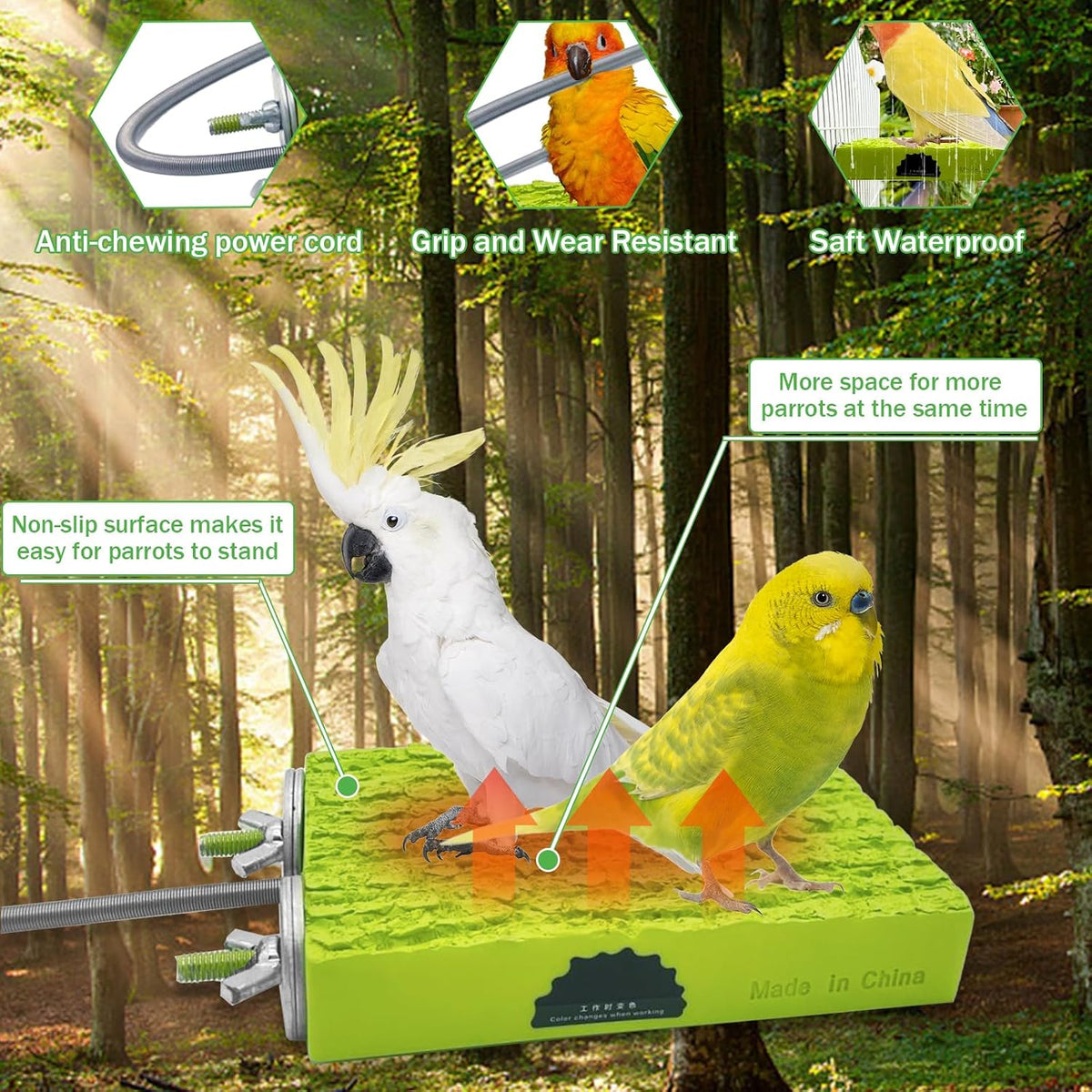 Bird Cage Heater Warmer Heated Bird Perch 2PCS Constant Temperature 12V 5W