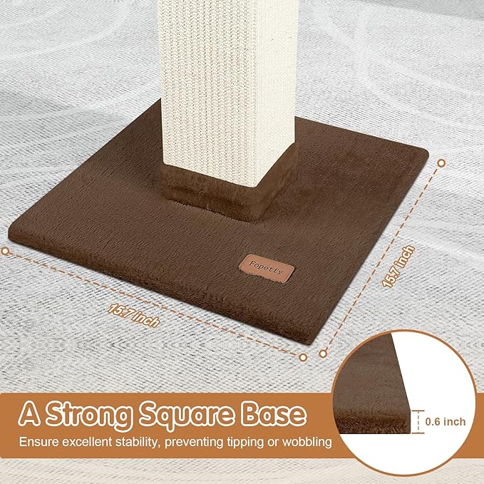 Cat Scratching Post 33 inch for Indoor Cats, High Cat Scratch Post Brown - Image 5
