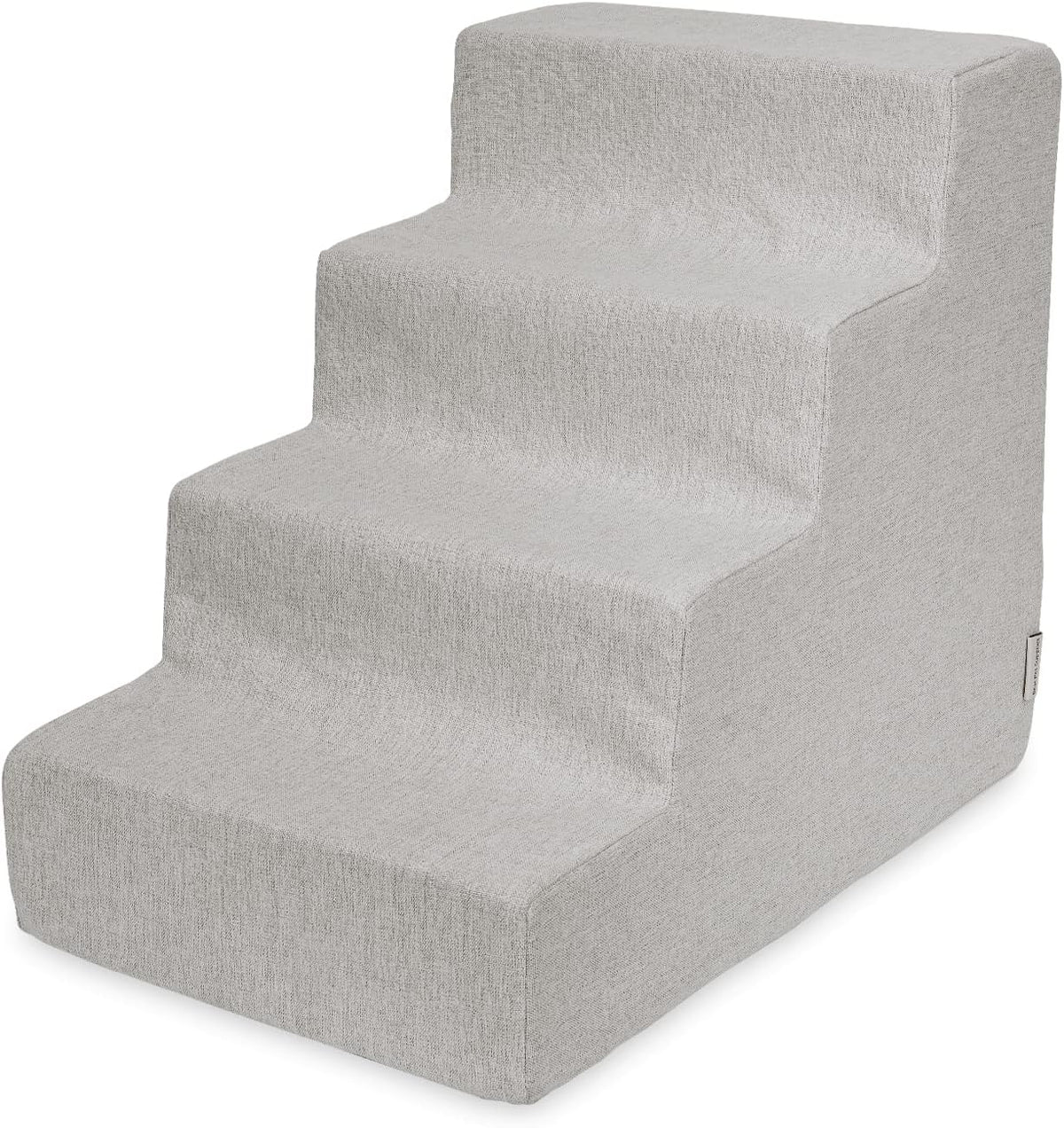 Best Pet Supplies Dog Stairs & Steps - Foam Steps for Small Dogs & Cats, Non-Slip Indoor Balanced Pet Step Support, Dog Ramp, No Assembly, Ash Gray Linen, 4-Step (18-inch Height)
