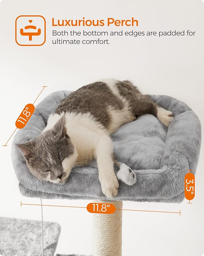 FEANDREA Cat Tree, Large Cat Tower, 64.6 Inches, Cat Activity Center - Image 4