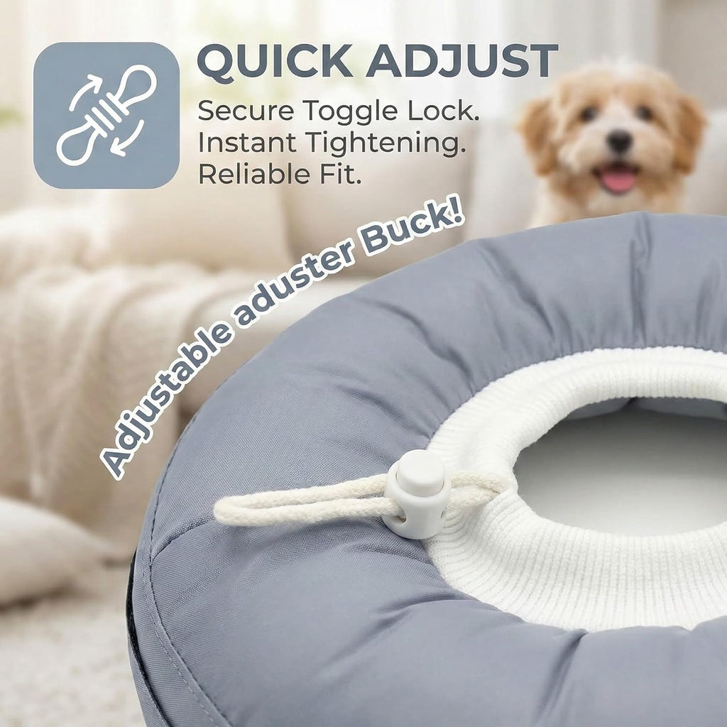 Soft Donut E-Collar Cone for Small Dogs & Cats, Waterproof Adjustable Recovery Protector After Surgery, Comfy Anti-Lick Bite Scratch Wound Guard