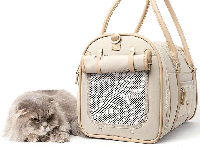 Soft-Sided Pet Carrier for Cats and Small Dogs – Stylish, Airline-Approved - Image 4