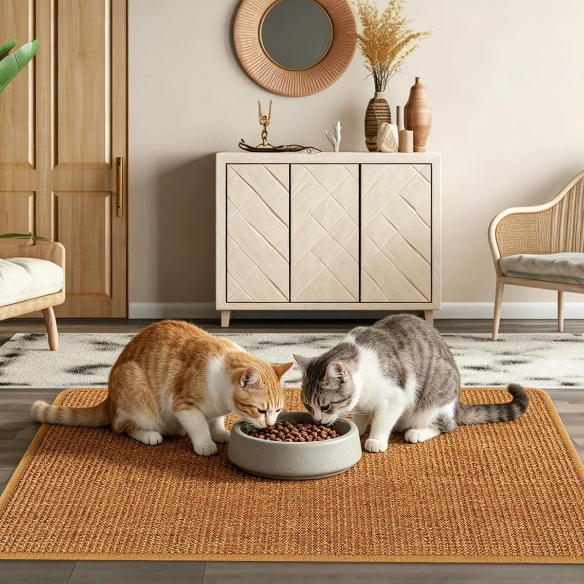 3 Pack Large Cat Scratch Pad 32 x 16 Inches Brown Sisal Mat