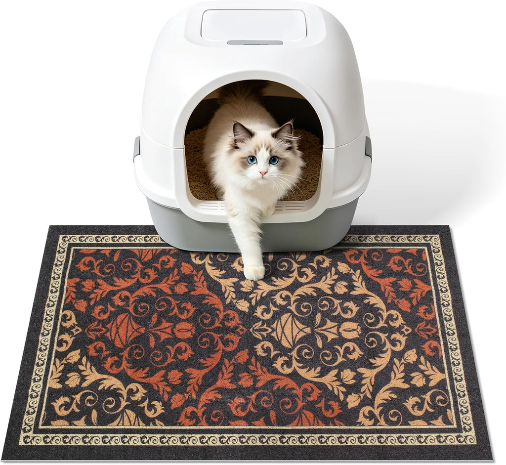 Cat Litter Mat, 33"x22" High-Density PVC Cat Litters Trapping Mat, Waterproof & Non-Slip Backing, Litter Box Catcher, Soft on Kitty Paws, Easy Washable Pet Supplies Pink