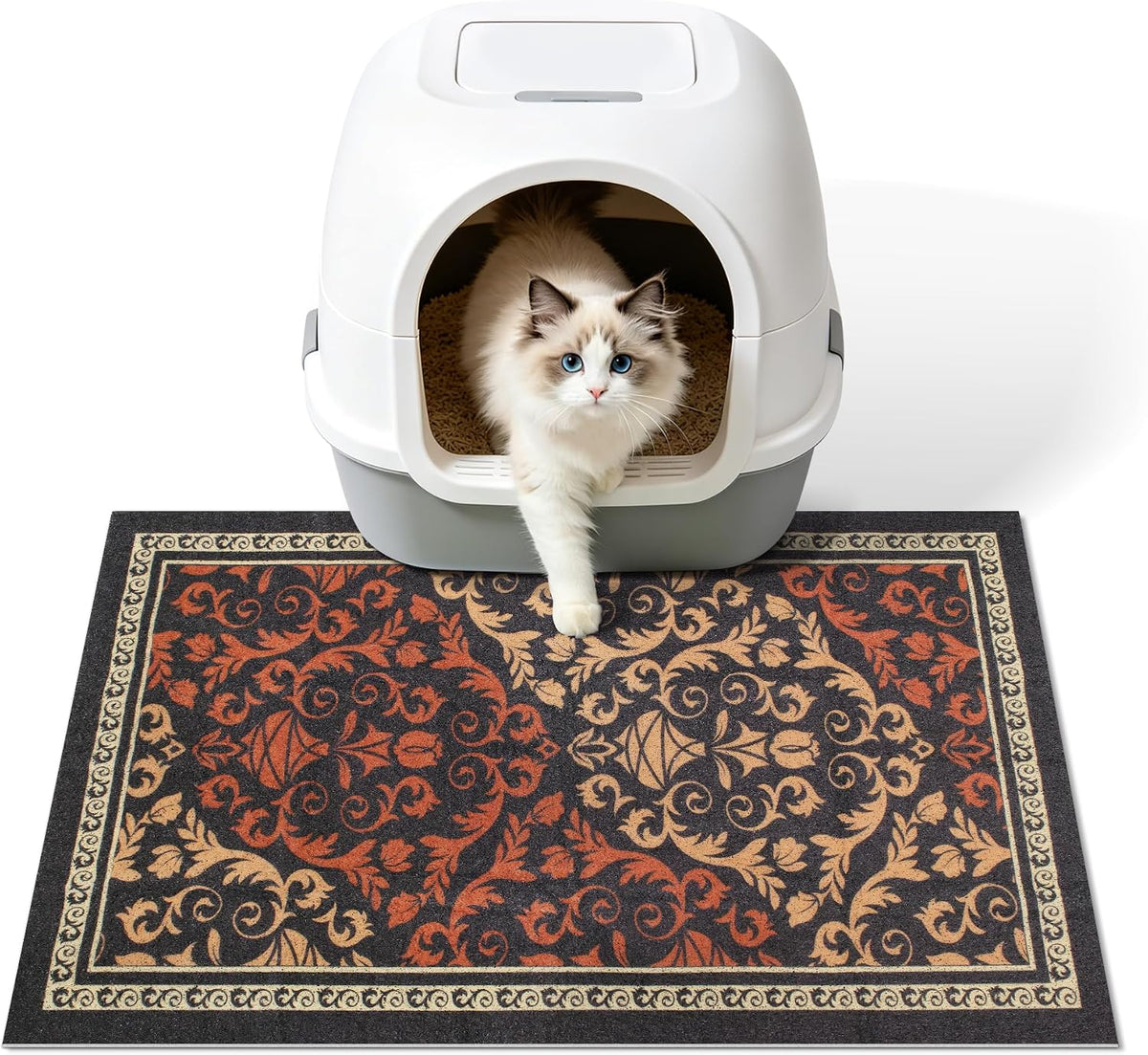 Cat Litter Mat, 33"x22" High-Density PVC Cat Litters Trapping Mat, Waterproof & Non-Slip Backing, Litter Box Catcher, Soft on Kitty Paws, Easy Washable Pet Supplies Pink